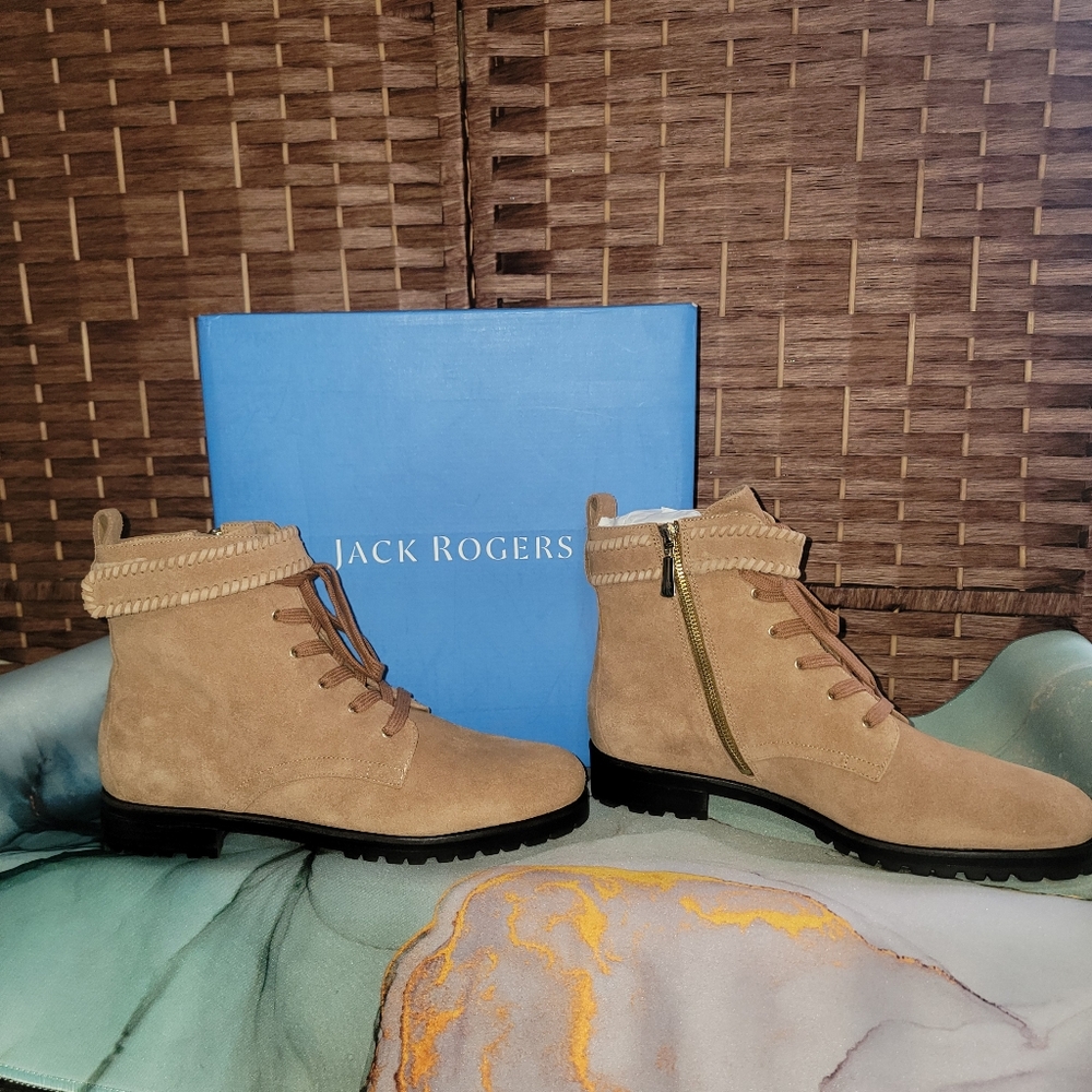 Jack Rogers Peyton Lace-up Suede Booties